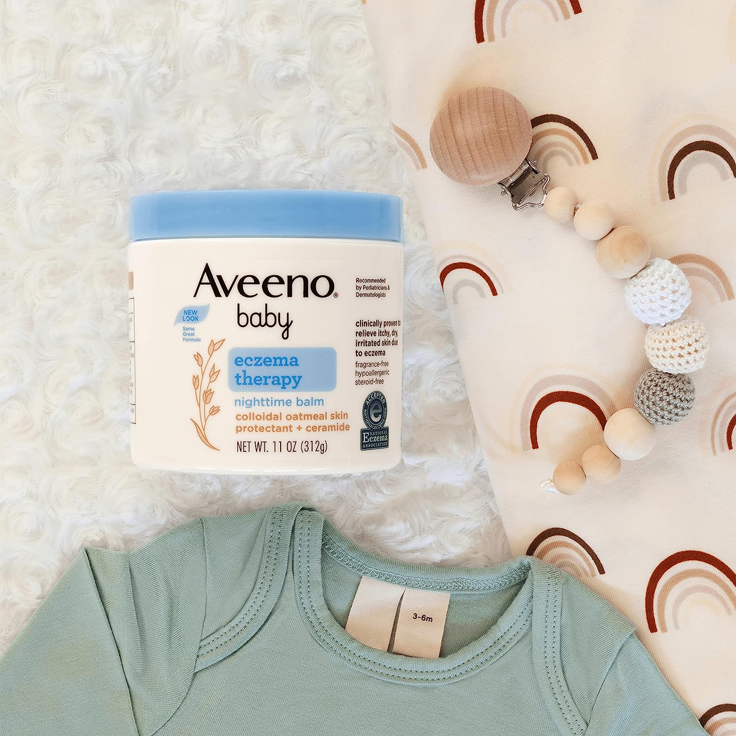 Aveeno Baby Eczema Therapy Nighttime Balm with Colloidal Oatmeal， Travel Size， 1 oz - Image 9